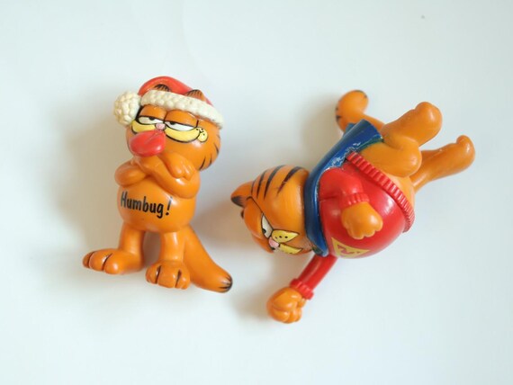 Vintage 80-90s Garfield PVC Figures Toy / Superman, Christmas / Keychains Option is Available! View 2