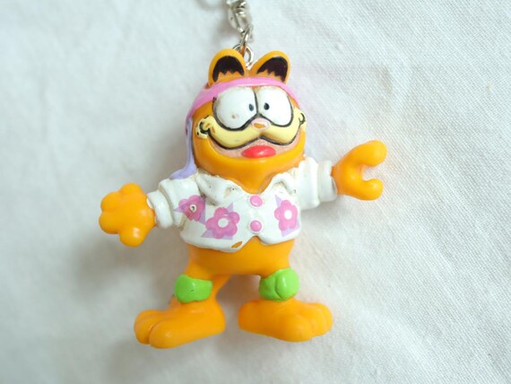 Vintage 80s Garfield PVC Figures McDonald's Toys Upcycled Keychains View 3