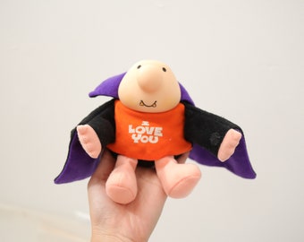 Vintage 90s Ziggy Plush Toy Halloween Vampire Cape I Love You Tom Wilson 1993