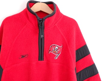 Retro Reebok × NFL red fleece kids sweater / Size 10-12Y+