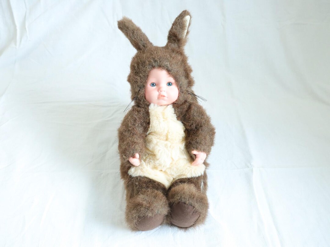Vintage 90s Anne Geddes Baby Squirrel Plush Doll (15 Inch)