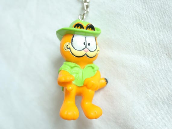 Vintage 80s Garfield PVC Figures McDonald's Toys Upcycled Keychains View 5
