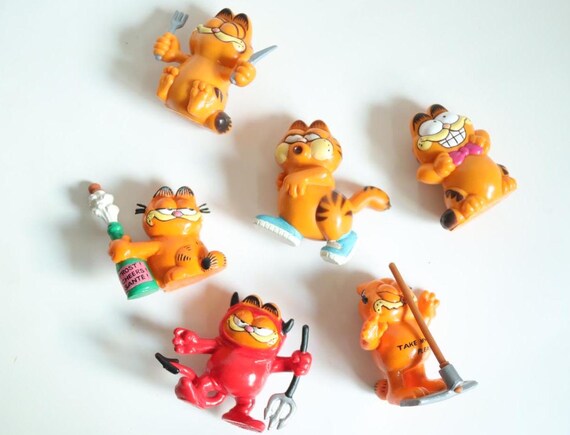 Vintage 80-90s Garfield PVC Figures Toy / Keychains Option is Available!