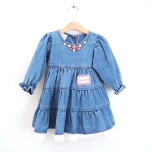 Robe vintage en jean GIRLS CLUB pour enfants à volants / Taille 24 M