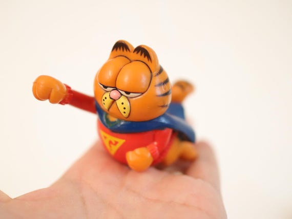 Vintage 80-90s Garfield PVC Figures Toy / Superman, Christmas / Keychains Option is Available! View 4