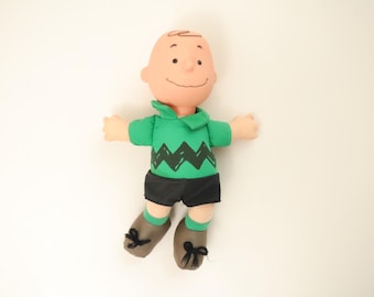 90s Vintage Peanuts Charlie Brown Plush Doll with Plastic head / McDonald’s Toy