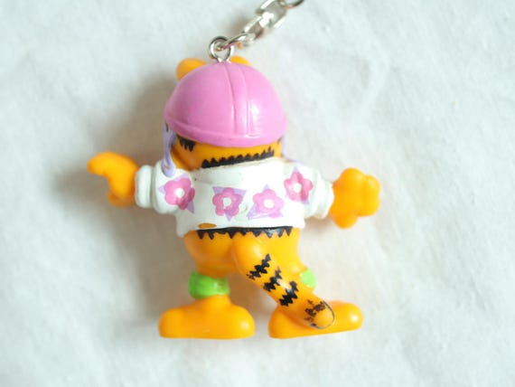 Vintage 80s Garfield PVC Figures McDonald's Toys Upcycled Keychains View 4