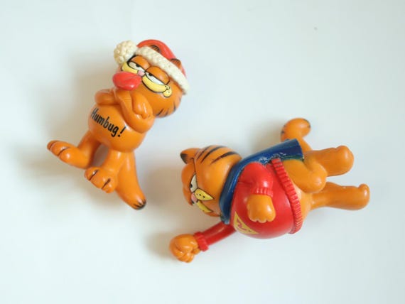 Vintage 80-90s Garfield PVC Figures Toy / Superman, Christmas / Keychains Option is Available! View 3