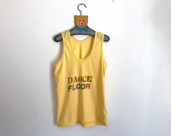 Vintage “DANCE FLOOR” Tank / Size Youth S-M (Women’s XS as a cropped top) /Retro 90s 80s