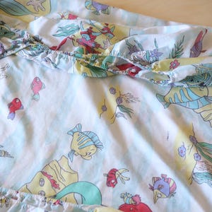 Vintage "The Little Mermaid" Twin Flat Sheet + Fitted Bed Sheet + 1 Pillowcase Set / Bedding kids Disney room 90s image 7