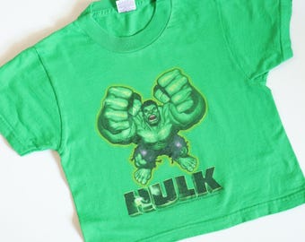 Camiseta vintage de Hulk Y2K, talla para niños de 4 a 5 años