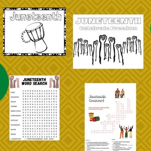 printable juneteenth coloring pages banner bookmarks and etsy