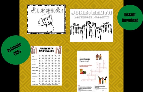 printable juneteenth activity pages etsy