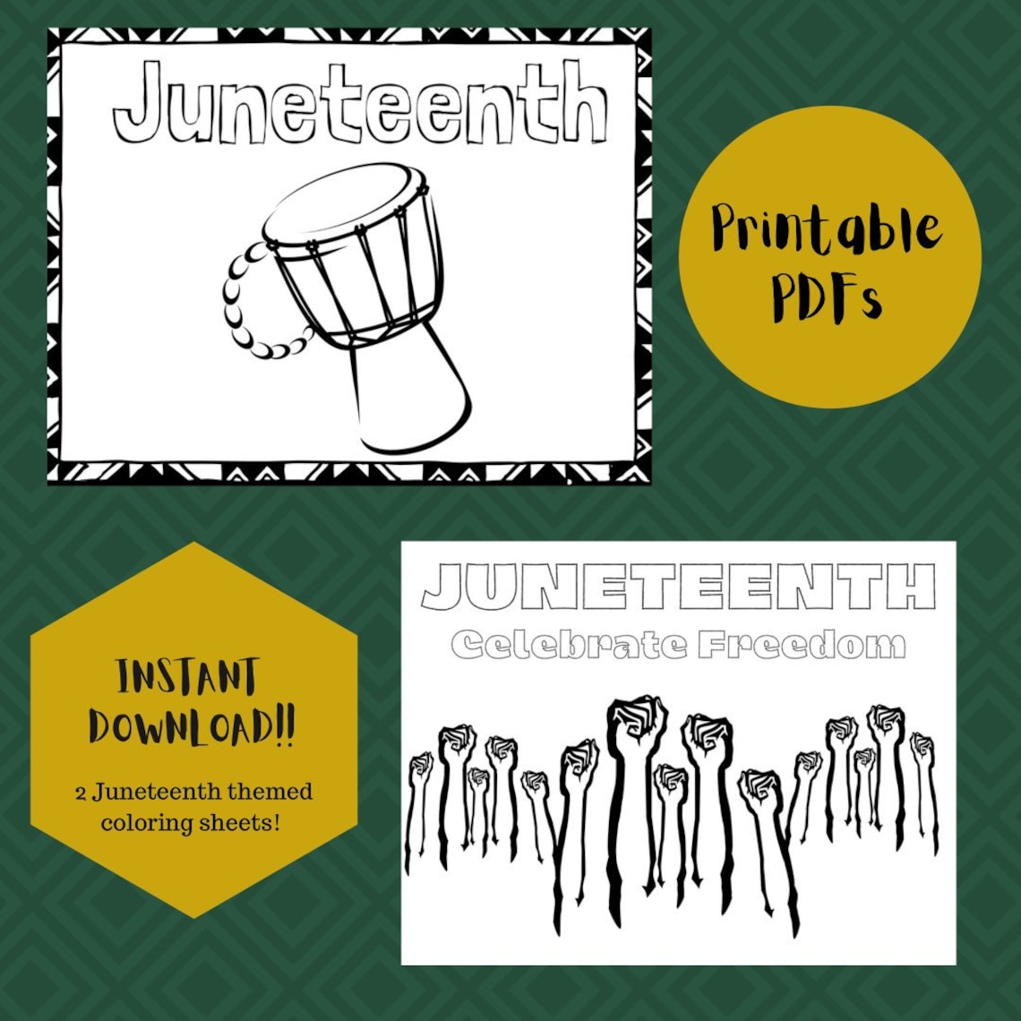 Printable Juneteenth Coloring Page Set - Etsy