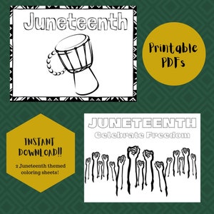 Printable Juneteenth Coloring Page Set | Etsy