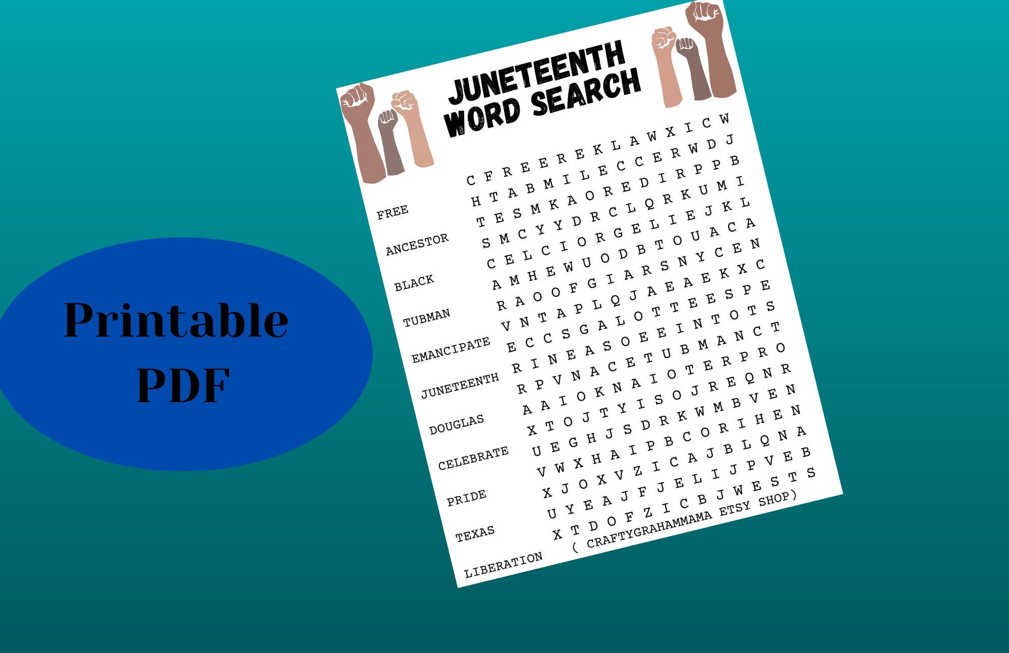 juneteenth word search etsy canada