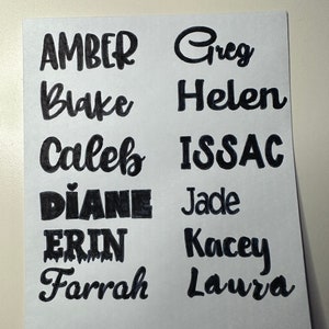 Custom Name Decals