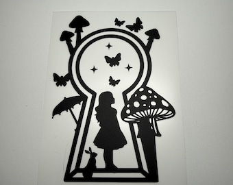 Alice in Keyhole - Vinyl Sticker/Decal