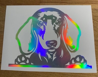 Dachshund Peeking - Vinyl Sticker/Decal