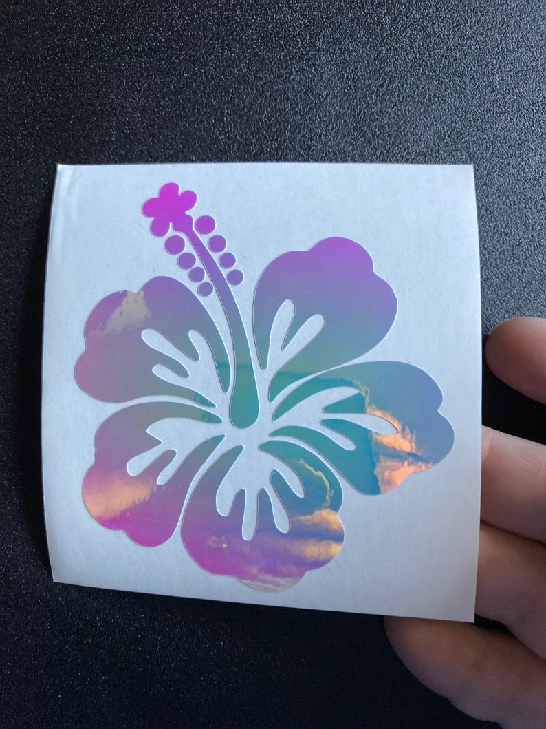 Hibiscus flower Vinyl Sticker/Decal Holographic Pearl