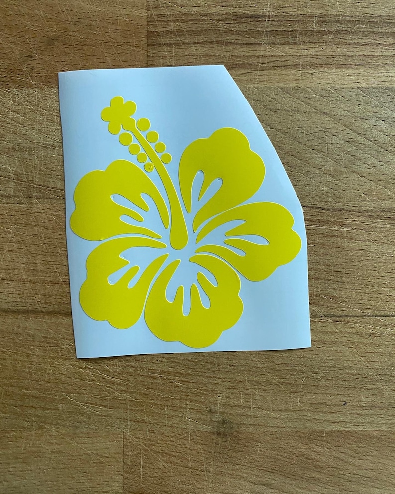 Hibiscus flower Vinyl Sticker/Decal Yellow