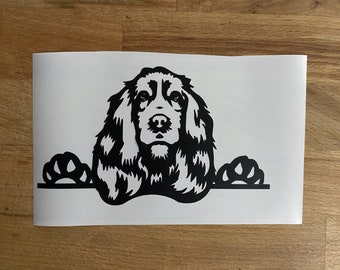 Cocker Spaniel Peeking - Vinyl Sticker/Decal