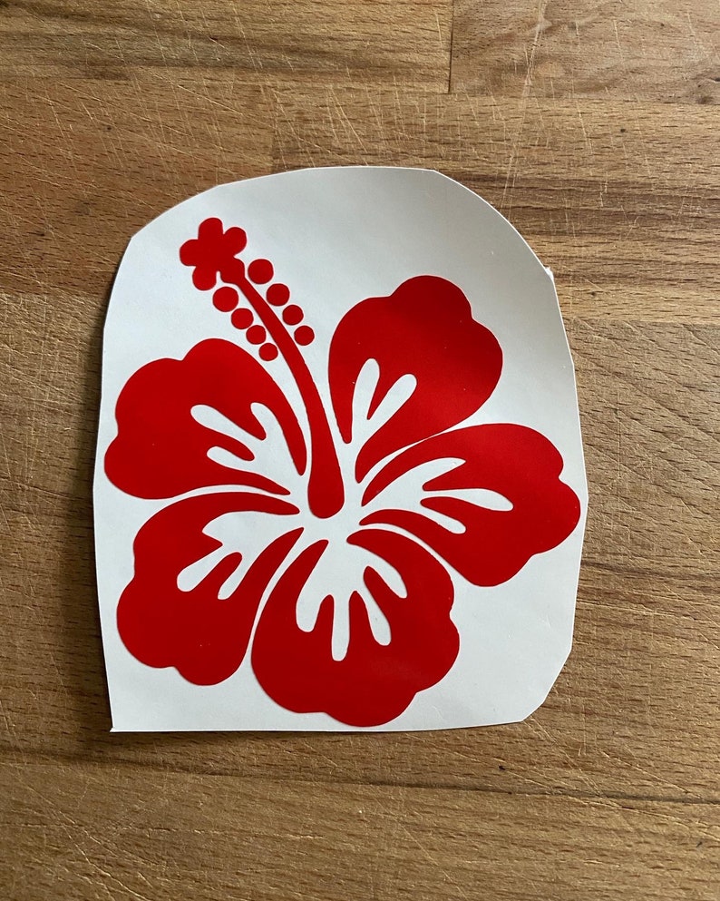 Hibiscus flower Vinyl Sticker/Decal Red