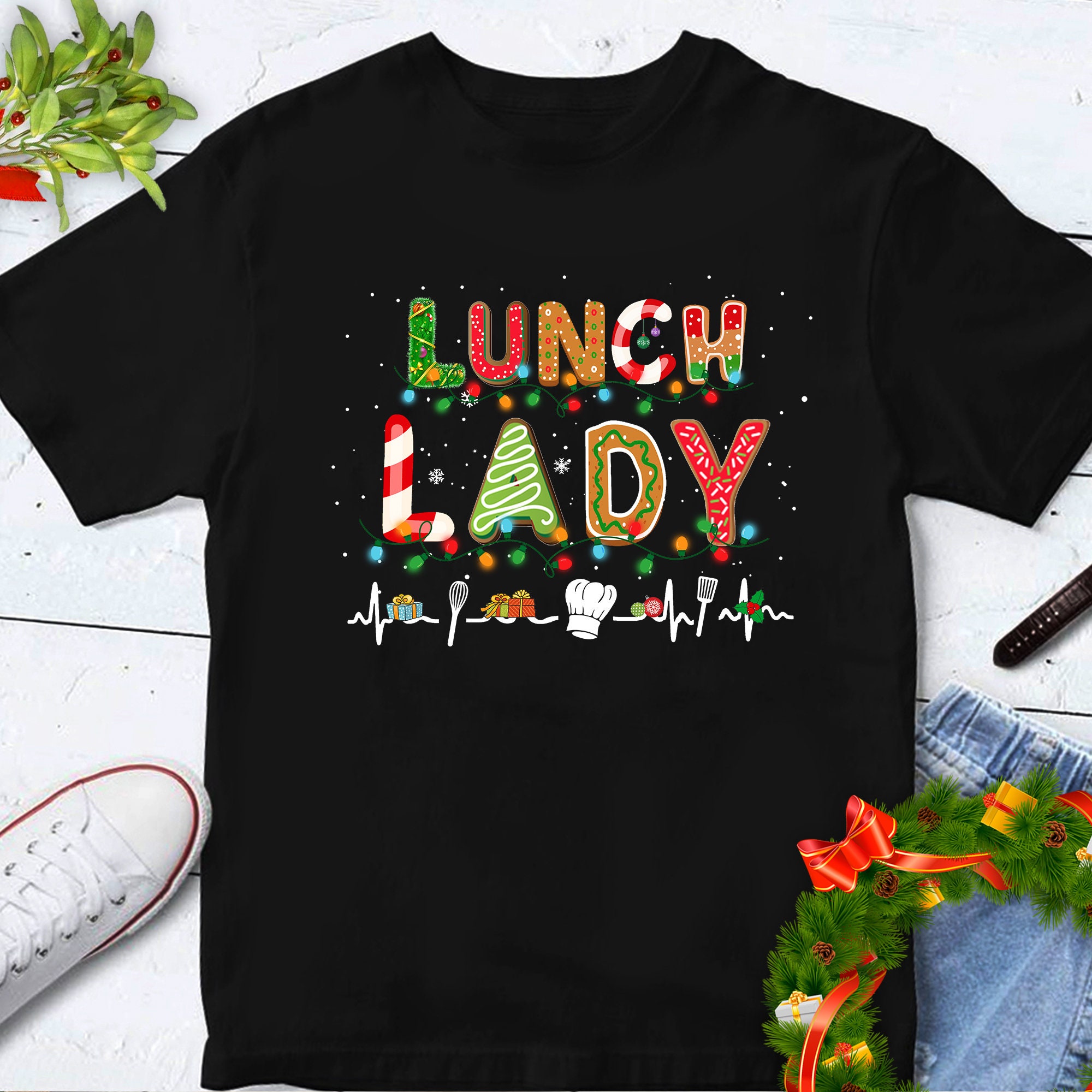 Funny Santaâs Favorite Lunch Lady Christmas Gift shirt - Reviewshirts Office