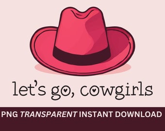 Charming Cowgirl Clipart - Western Wildflower PNG Graphic Transparent Cowboy Pink Funky graphic Hand Drawn