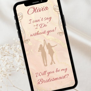 Will you be my Bridesmaid? Evite digital invite Bridesmaid invite, Bridal party evite, wedding, bridal shower, Bridesmaid phone invite
