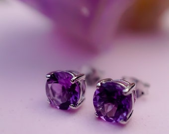 Amethyst necklace Sterling silver 925 amethyst earrings Crystal amethyst jewelry amethyst gemstone necklace platinum amethyst jewelry set