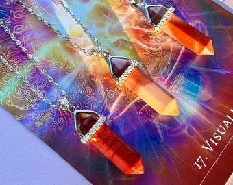 Mookaite Jasper necklace mookaite crystal point pendant sterling silver 925 jasper pendant mookaite double terminated healing crystals