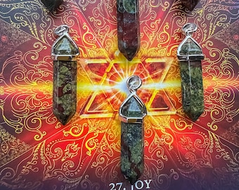 Dragon Bloodstone 18k Gold Pendant Necklace: 925 Silver Protection Amulet