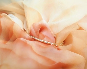 14k Gold Pave Diamond Bangle Bracelet: Sterling Silver Jewelry