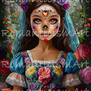 La Catrina Day of the dead, PNG Digital Download