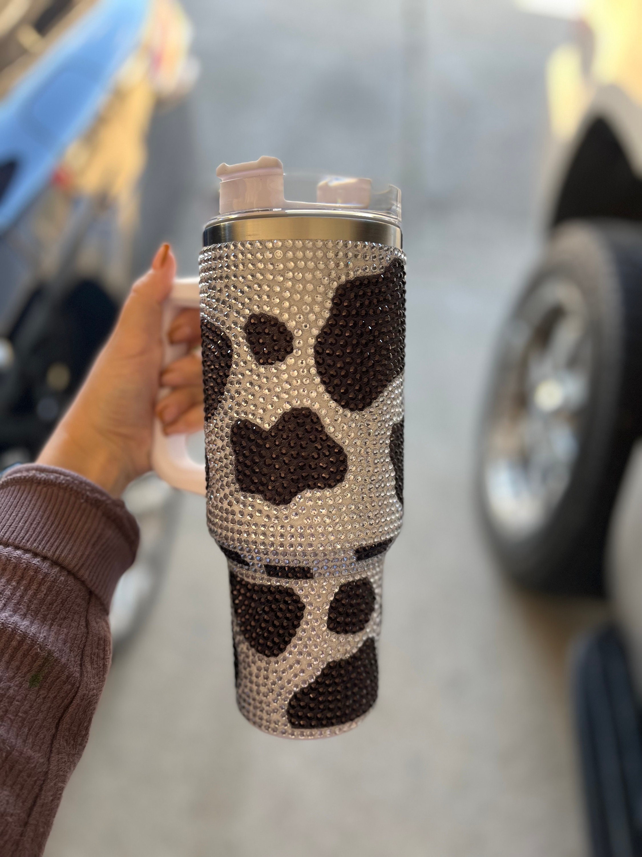 Diy Cow print jewel stanley cup｜TikTok Search