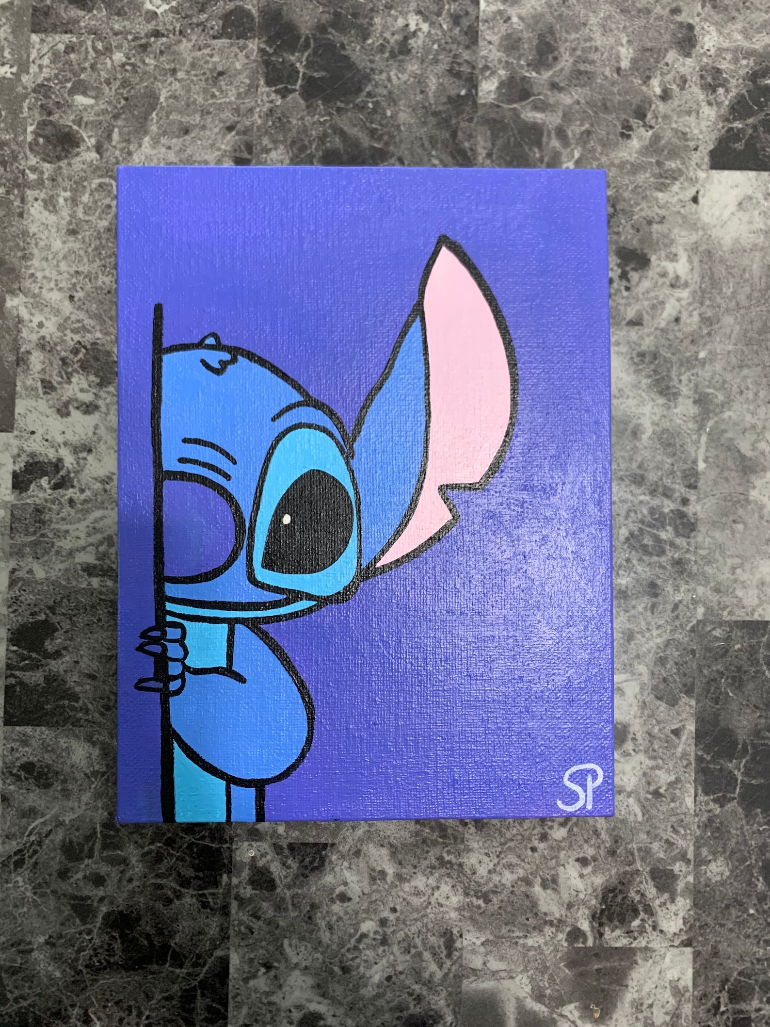 Stitch Acrylic Painting Etsy