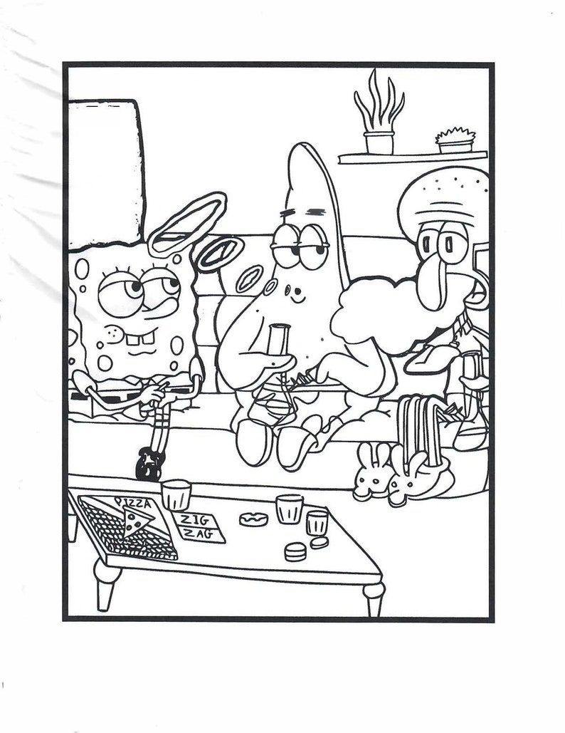 14 Sponge Bob Stoner Coloring Pages - Etsy