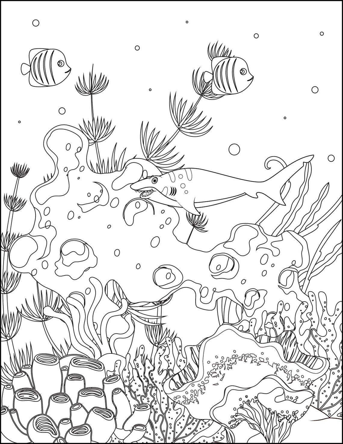 20 Ocean Coloring Pages - Etsy
