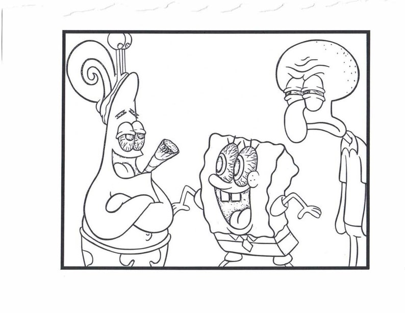 14 Sponge Bob Stoner Coloring Pages - Etsy