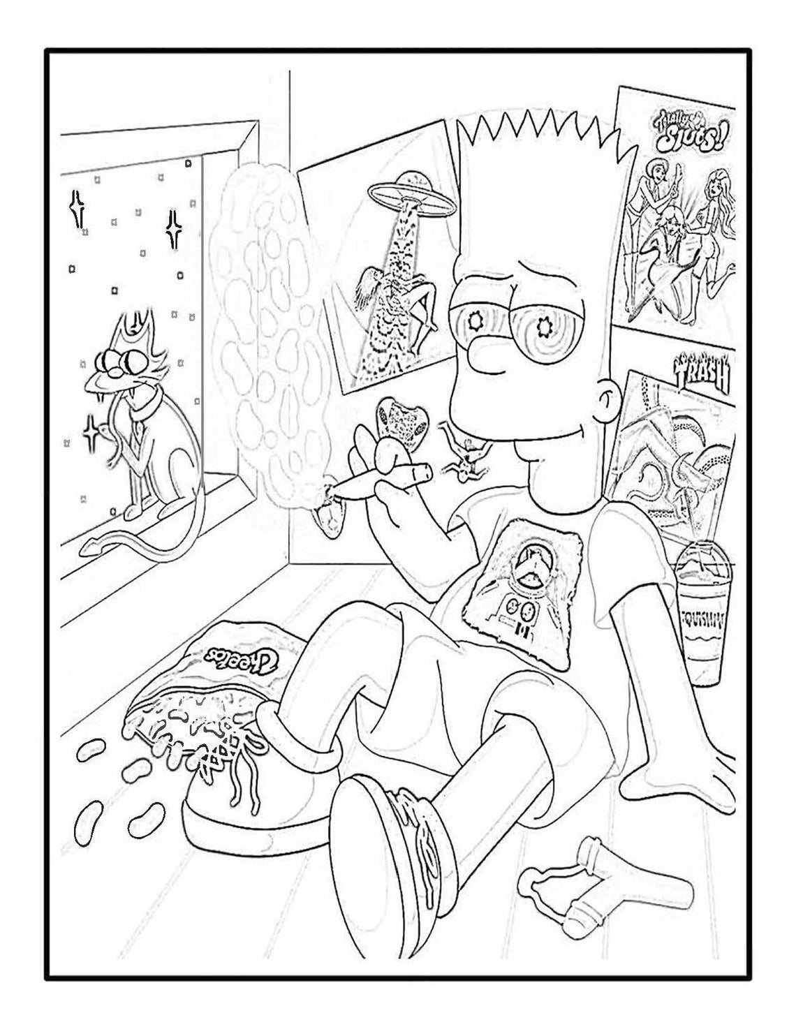 17 90's Animation Stoner Coloring Pages - Etsy
