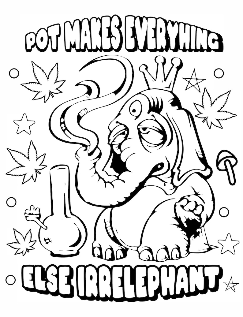 30 Funny Stoner Coloring Pages Etsy