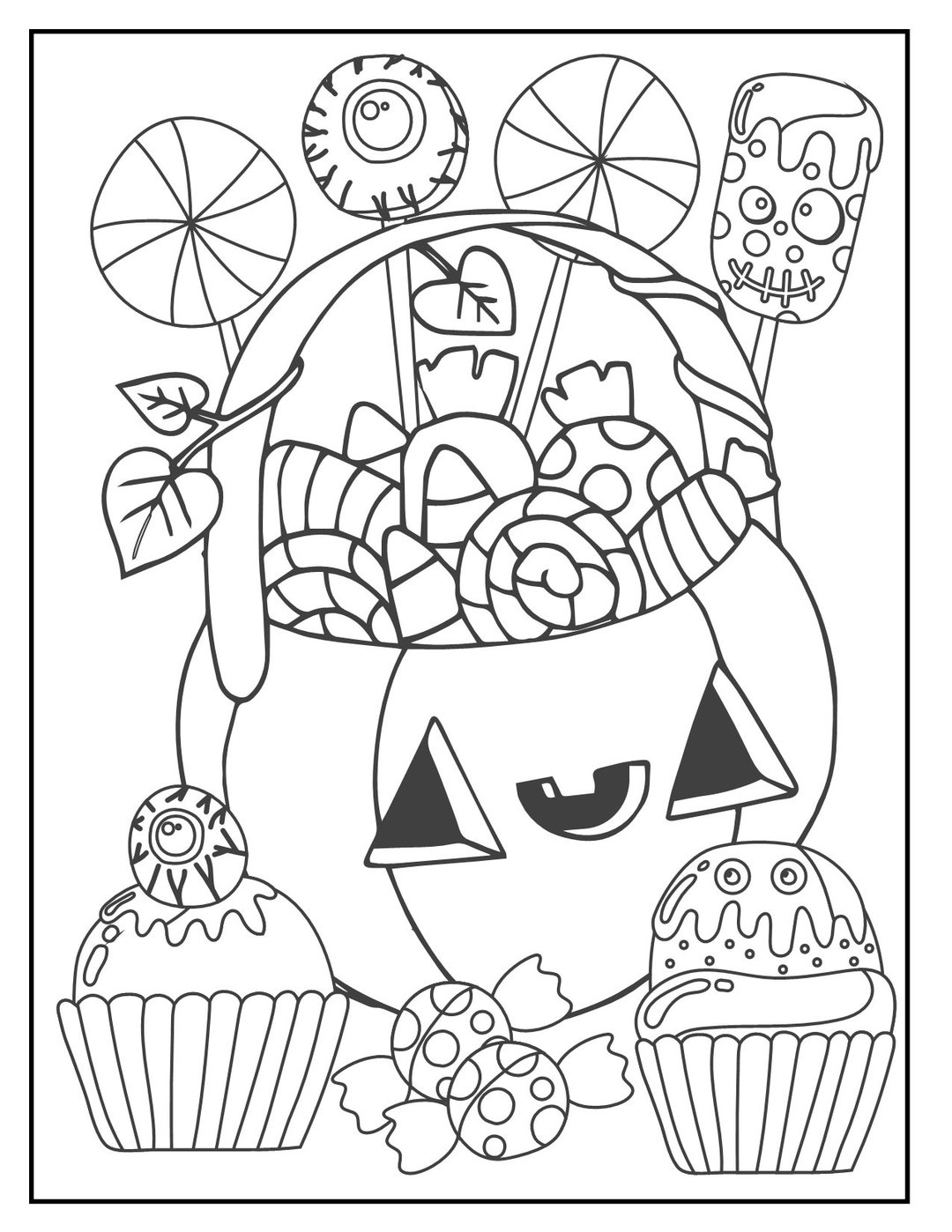 40 Kids Halloween Coloring Pages - Etsy