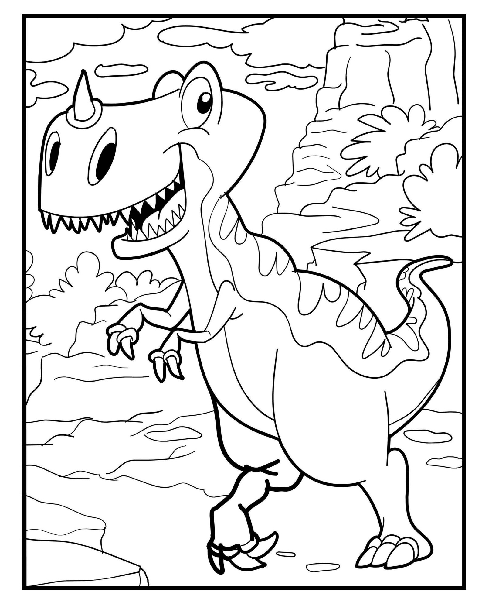 50 - Dinosaur Coloring Pages - Etsy