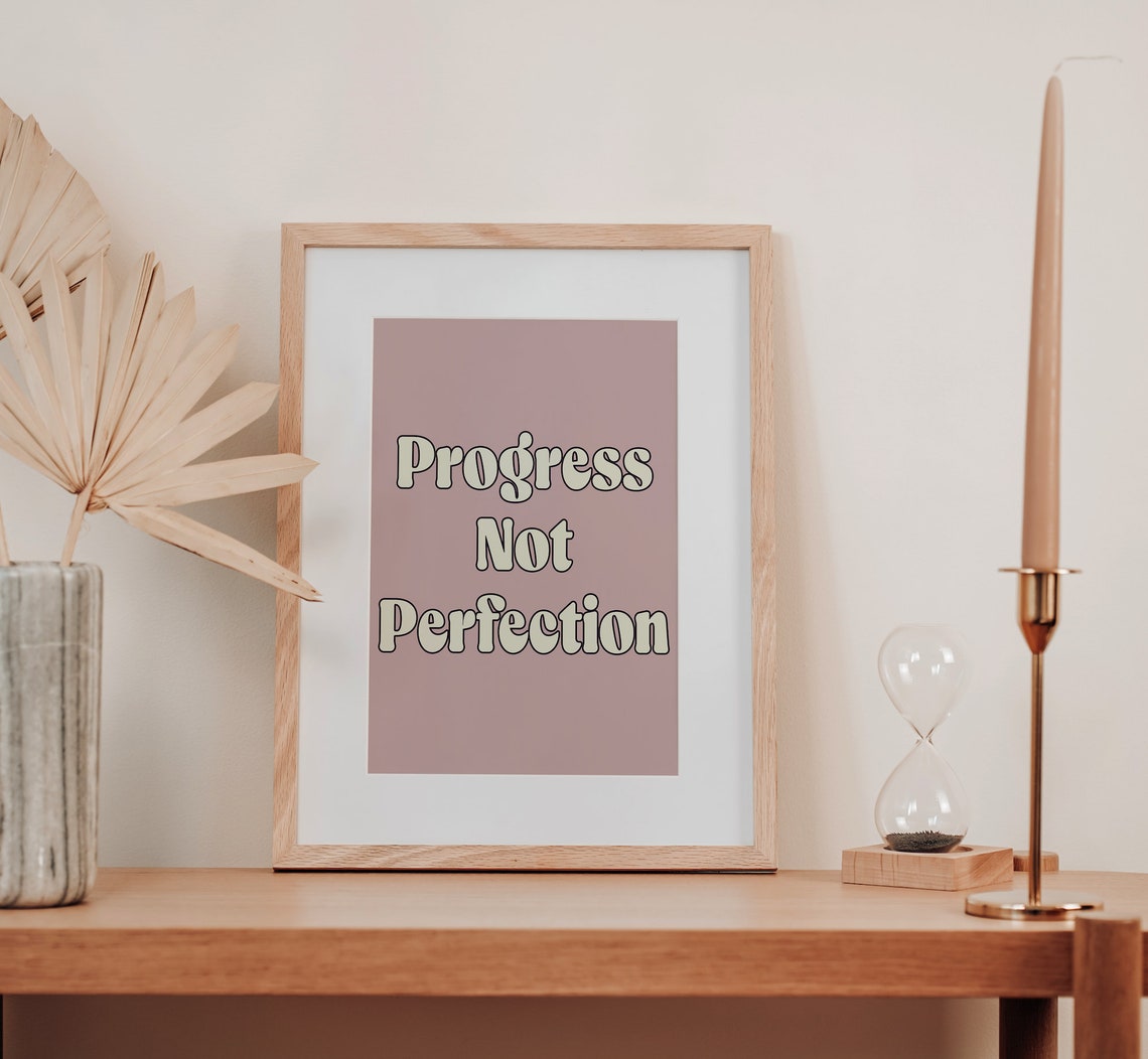 Progress Not Perfection Quote Art/ Wall Art Inspirational - Etsy