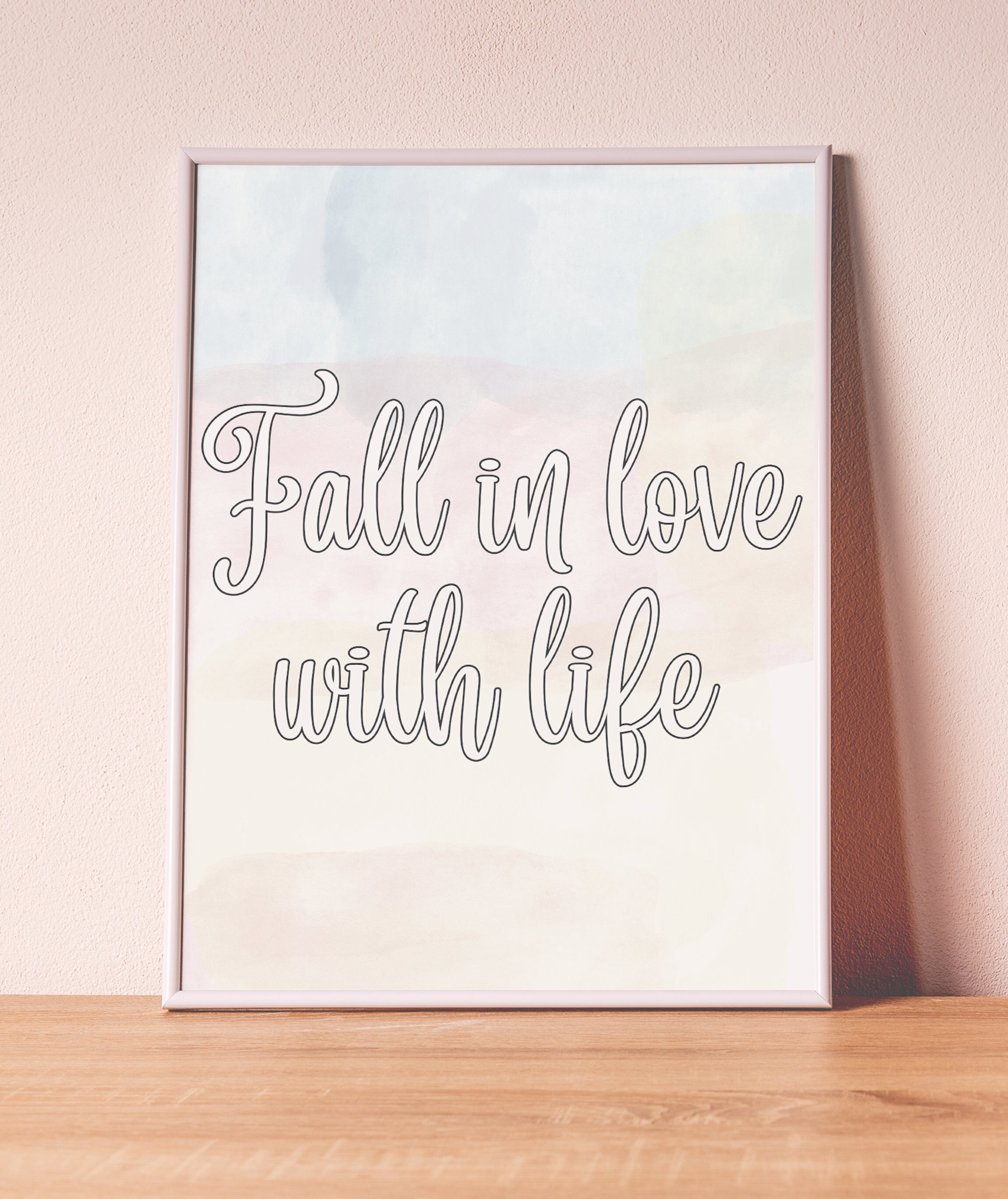 Society6 ケース Love by Quotes Fall in Love With Life Quote Art/ Wall Art Inspirational