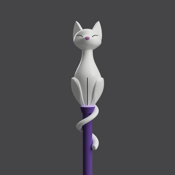 3D Printed Cat Staff Topper