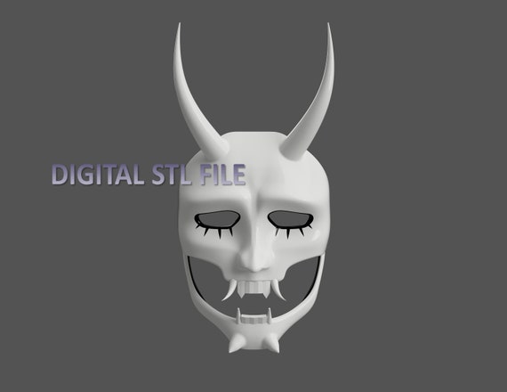 Neon White Mask STL 3D Model (Instant Download) 