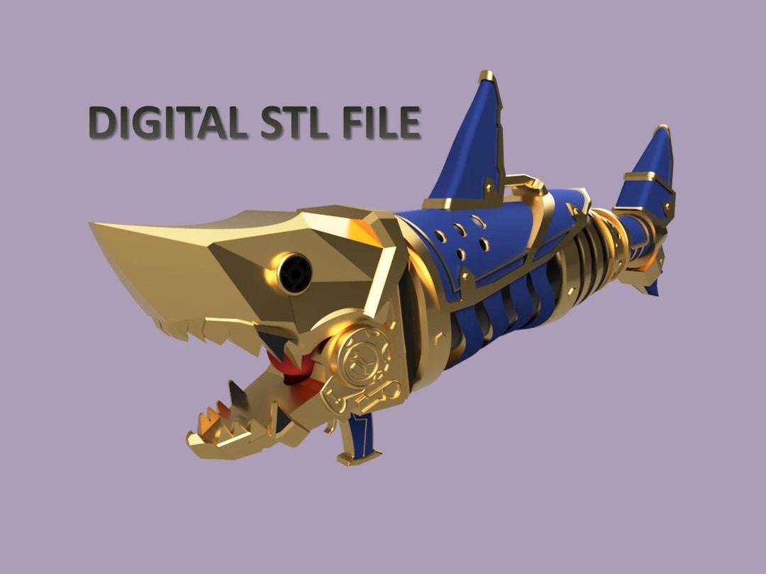 Jinx Shark Cannon Fishbones 3D Model STL File From Arcane Etsy Canada