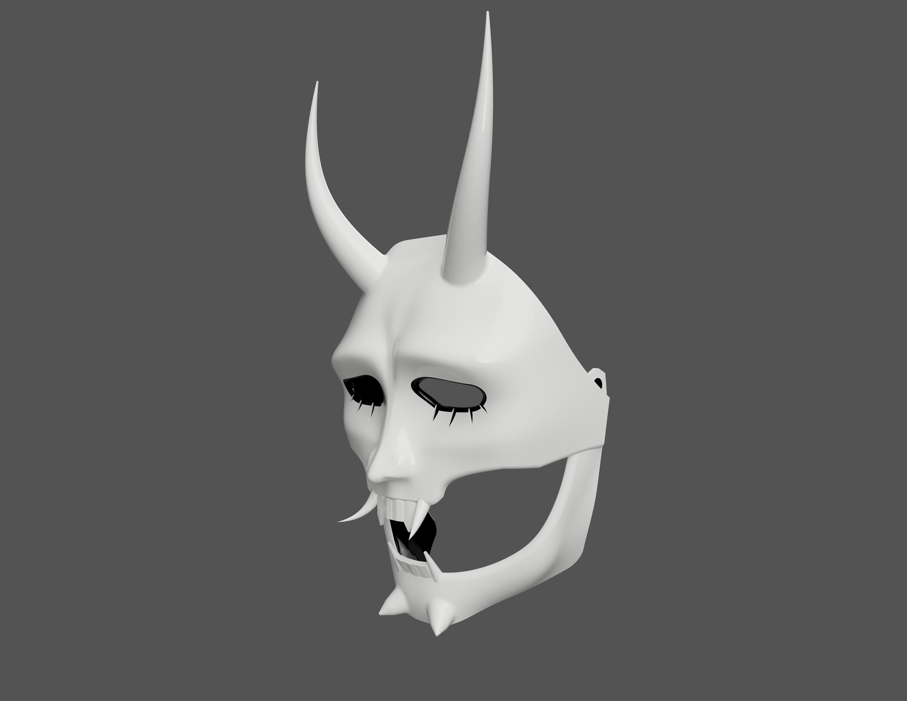 Neon White Mask STL 3D Model (Instant Download) 